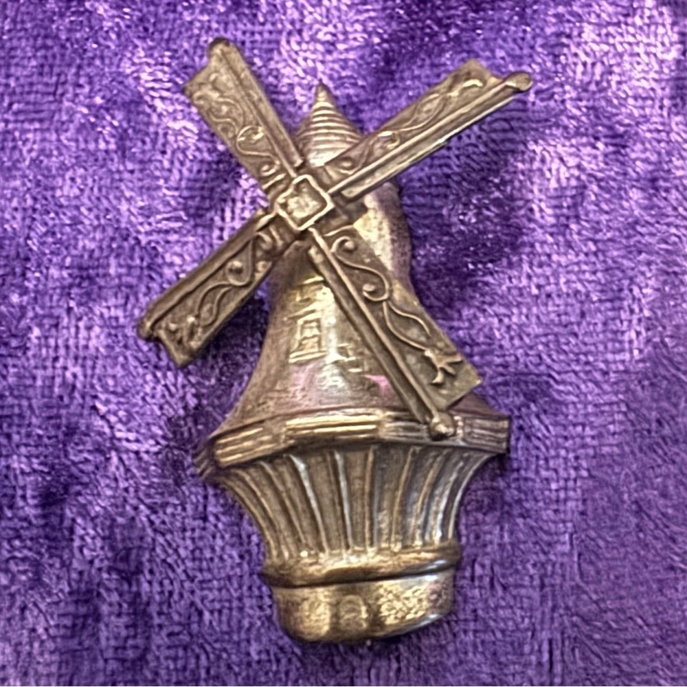 Vintage Lang Sterling Silver Articulated Windmill Costume Brooch Signed